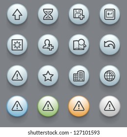 Contour icons with color buttons on gray background. Set 35.
