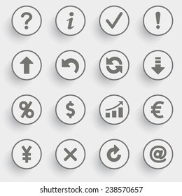 Contour icons on buttons.