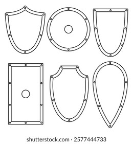Contour illustration of the ancient shield set