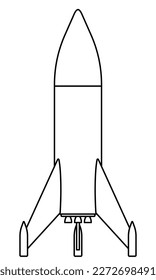 Contour illustration of a concept space rocket