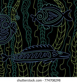 contour illustration. fish