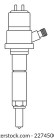 Contour illustration of a fuel injector unit