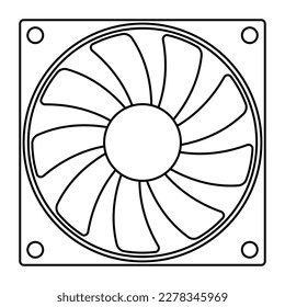 Contour illustration of a pc cooler fan