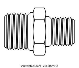 Contour illustration of pipe thread adapter