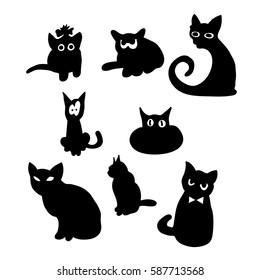 contour image of black cats