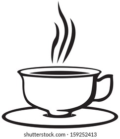 Contour image of cap with hot tea