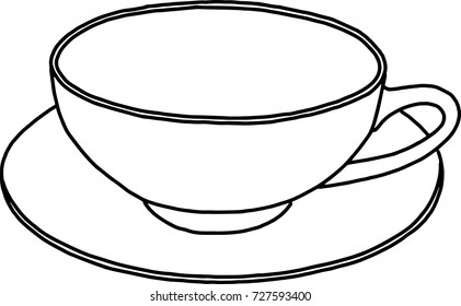 Contour Image Cup Handdraw Sketch Doodle Stock Vector (Royalty Free ...