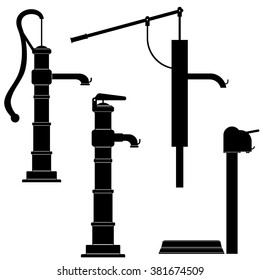 The contour image of elevated water column. The illustration on a white background.
