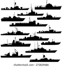 Contour image of military patrol boats. Illustration on white background.