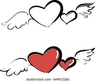 Contour image of two hearts