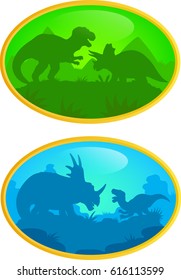 Contour images of dinosaurs logo