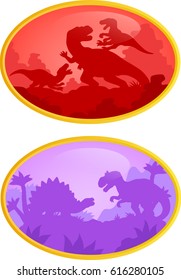 Contour images of dinosaurs logo
