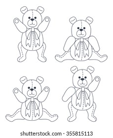 Contour images of teddy bears