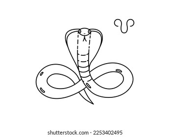 The contour of the Indian cobra. Vector illustration.