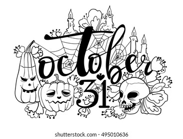 contour inscription for Halloween