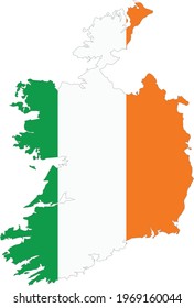 Contour of Ireland in Flaggenfarben, Karte von Irland