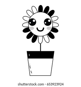 contour kawaii beauty and happy flower plant