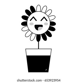 contour kawaii beauty and happy flower plant