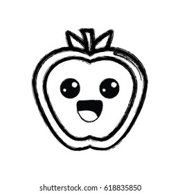 contour kawaii cute happy apple fruit