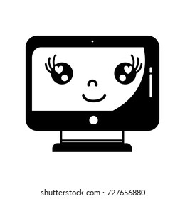 contour kawaii cute happy screen monitor