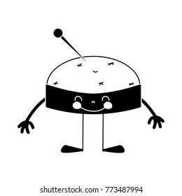 contour kawaii happy pin chishion with arms and legs