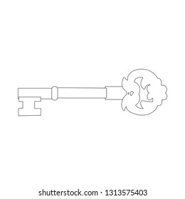 contour, keys icon on white background