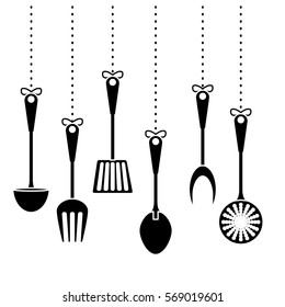 contour kitchen utensils icon image, vector illustration
