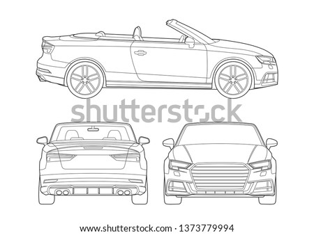 contour layout of the convertible. Audi S3 convertible.