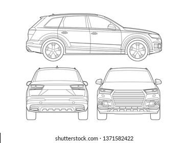 contour layout of the SUV. Audi Q7.