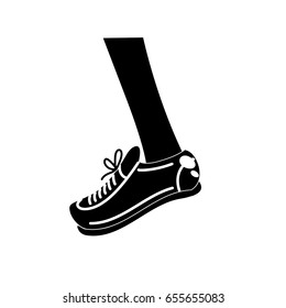 contour leg with sport sneaker to practice exercise