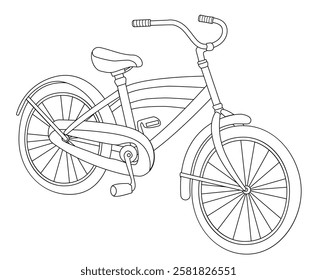 Contour line of a bicycle with a frame. Bicycle icon vector. Cycling concept. Sign for bike path isolated on white background. Trendy flat style for graphic design, logo, website, social media