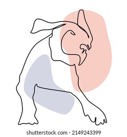 contour line  dog , one line art style, minimal drawing puppy pitbull