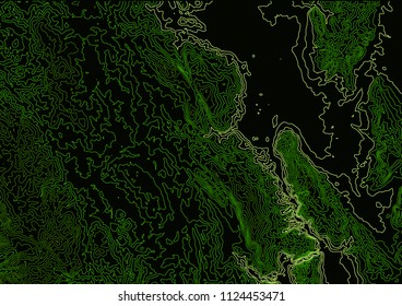 Contour line map Green nature land 