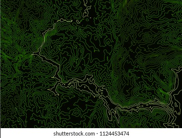 Contour line map Green nature land 