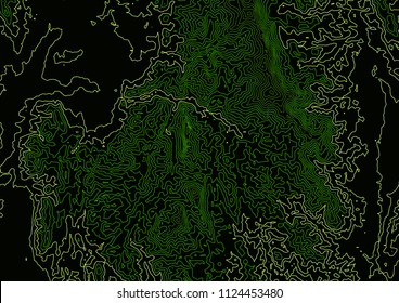 Contour line map Green nature land 