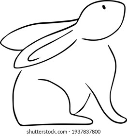 Contour Linear Graphic Image Rabbit On Stock Vector (Royalty Free ...