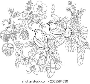 1,488 Line drawings of bird of paradise flower Images, Stock Photos ...