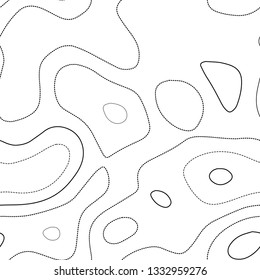 Contour lines. Black and white seamless design. Alluring tileable isolines pattern. Vector illustration.