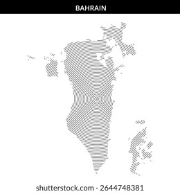 Contour lines illustrate the shape of Bahrain's geography.