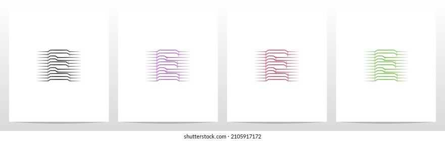 Contour Lines On Letter Logo Design E