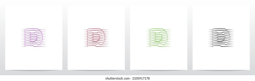 Contour Lines On Letter Logo Design D