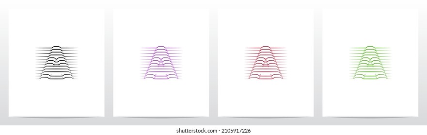 Contour Lines On Letter Logo Design A