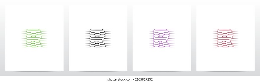 Contour Lines On Letter Logo Design R