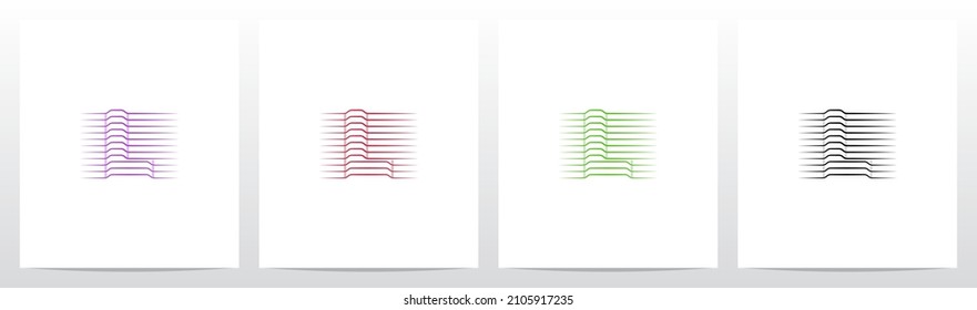 Contour Lines On Letter Logo Design L