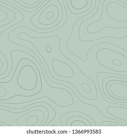 Contour lines, seamless design, exquisite tileable pattern in green tones, vector illustration.