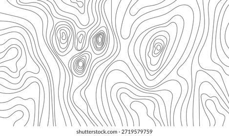Líneas de contorno de fondo blanco, Formas onduladas, Elementos de mapa abstracto para la topografía, conceptos geográficos