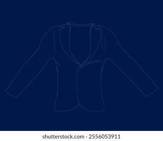 Contour of the male formal jacket vector illustration