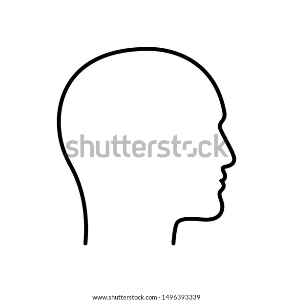 Contour Male Head Graphic Icon Head Stock Vector (Royalty Free) 1496393339