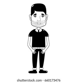 contour man with beard and hairstyle