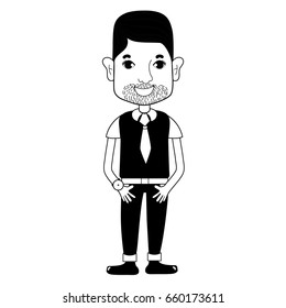 contour man with beard and hairstyle
